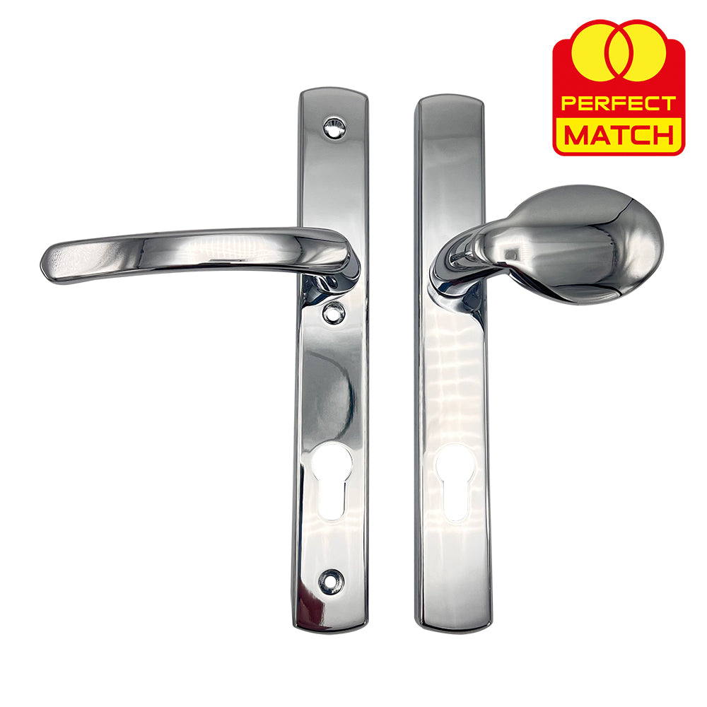 oveable Pad UPVC Multipoint Door Handles - 92mm PZ - Sprung - 215mm Screw Centres - 3x Fixings