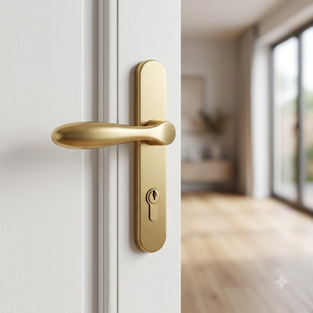 oveable Pad UPVC Multipoint Door Handles - 92mm PZ - Sprung - 215mm Screw Centres - 3x Fixings