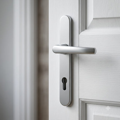 oveable Pad UPVC Multipoint Door Handles - 92mm PZ - Sprung - 215mm Screw Centres - 3x Fixings
