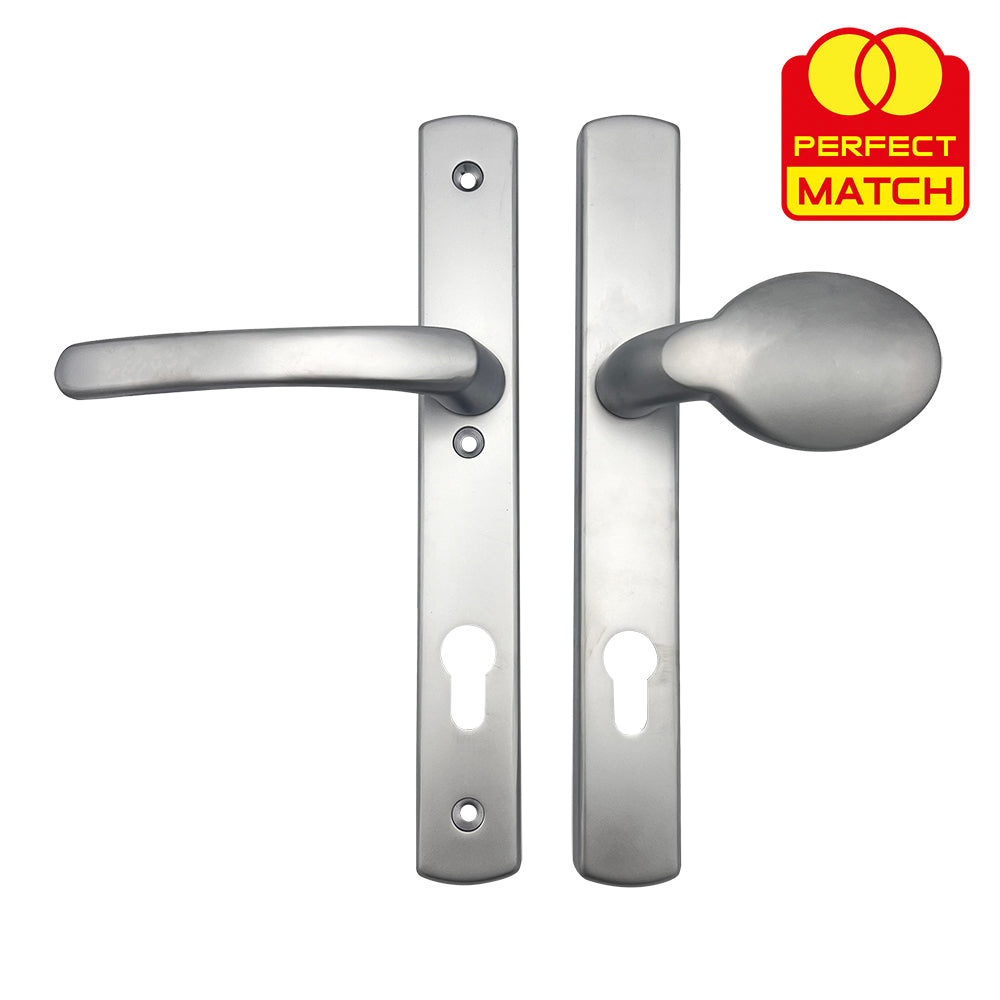 oveable Pad UPVC Multipoint Door Handles - 92mm PZ - Sprung - 215mm Screw Centres - 3x Fixings