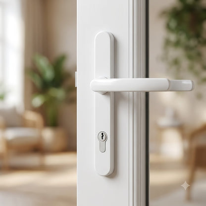 oveable Pad UPVC Multipoint Door Handles - 92mm PZ - Sprung - 215mm Screw Centres - 3x Fixings