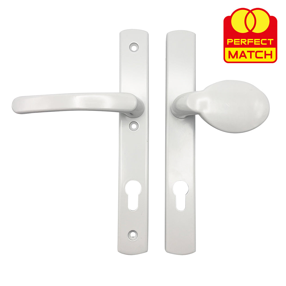 oveable Pad UPVC Multipoint Door Handles - 92mm PZ - Sprung - 215mm Screw Centres - 3x Fixings