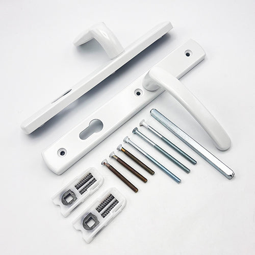 oveable Pad UPVC Multipoint Door Handles - 92mm PZ - Sprung - 215mm Screw Centres - 3x Fixings