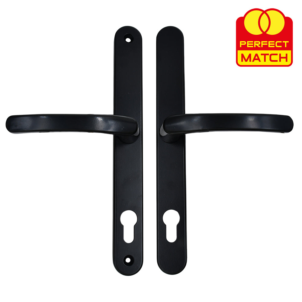 Lever UPVC Multipoint Door Handles - 92mm PZ Sprung 240mm Screw Centres - 270mm Long Backplate