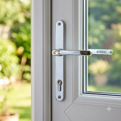 Lever UPVC Multipoint Door Handles - 92mm PZ Sprung 240mm Screw Centres - 270mm Long Backplate