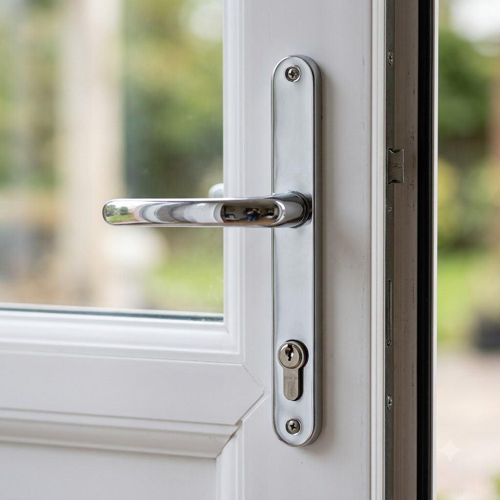 Lever UPVC Multipoint Door Handles - 92mm PZ Sprung 240mm Screw Centres - 270mm Long Backplate