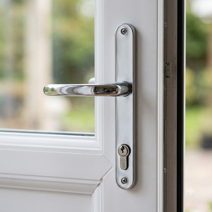 Lever UPVC Multipoint Door Handles - 92mm PZ Sprung 240mm Screw Centres - 270mm Long Backplate