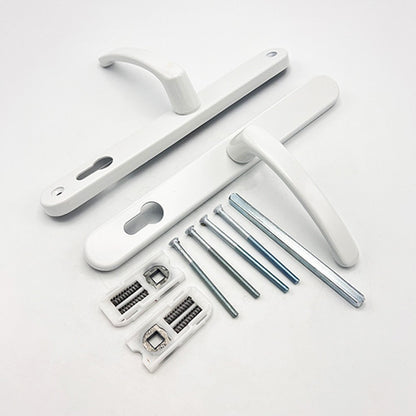 Lever UPVC Multipoint Door Handles - 92mm PZ Sprung 240mm Screw Centres - 270mm Long Backplate