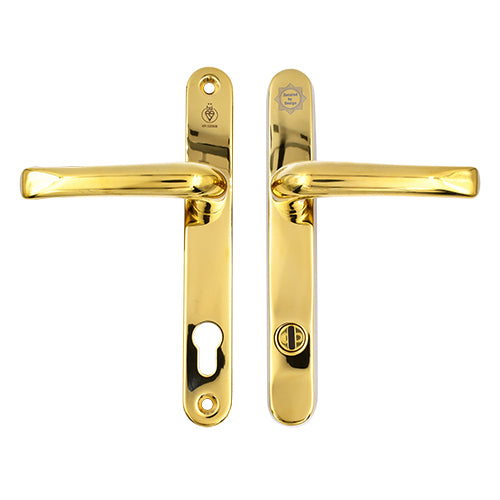 TS007 2 Star Grade 304 Stainless Steel Lever Lever UPVC Multipoint Door Handles - 92mm PZ Sprung 210mm Screw Centres