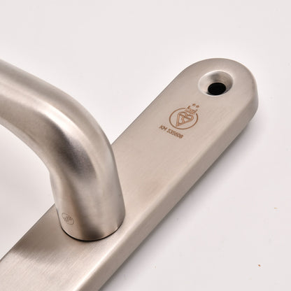 TS007 2 Star Grade 304 Stainless Steel Lever Lever UPVC Multipoint Door Handles - 92mm PZ Sprung 210mm Screw Centres