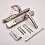 TS007 2 Star Grade 304 Stainless Steel Lever Lever UPVC Multipoint Door Handles - 92mm PZ Sprung 210mm Screw Centres