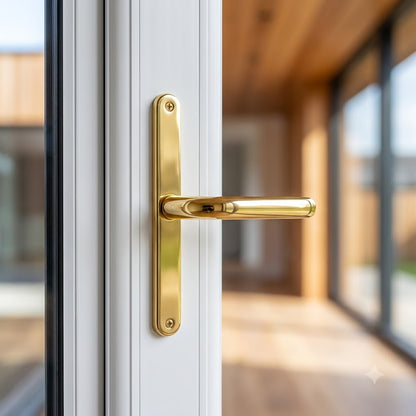 Moveable Pad UPVC Multipoint Door Handles - 68mm PZ Sprung 215mm Screw Centres