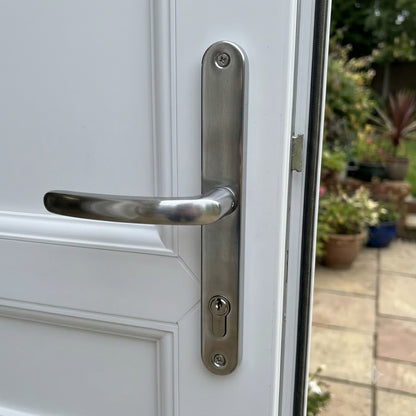 Moveable Pad UPVC Multipoint Door Handles - 68mm PZ Sprung 215mm Screw Centres