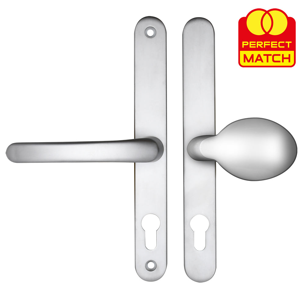 Moveable Pad UPVC Multipoint Door Handles - 68mm PZ Sprung 215mm Screw Centres