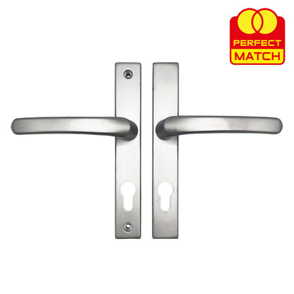 Lever UPVC Multipoint Door Handles - 70mm PZ - Sprung - 180mm Screw Centres - 7mm Follower
