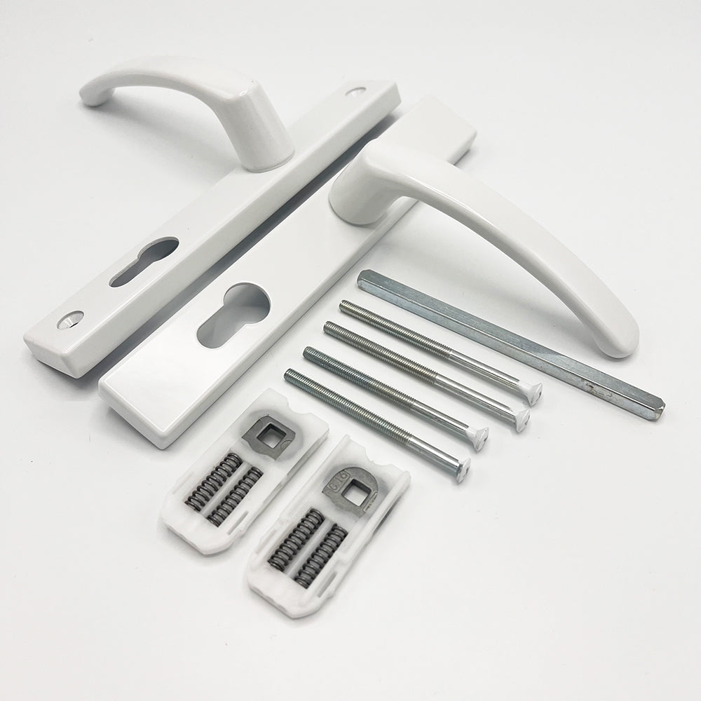 Lever UPVC Multipoint Door Handles - 70mm PZ - Sprung - 180mm Screw Centres - 7mm Follower
