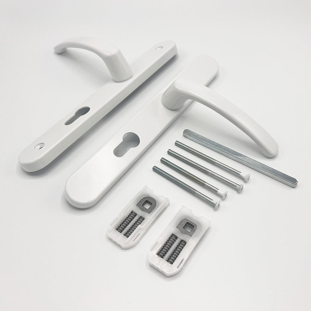 Lever UPVC Multipoint Door Handles - 70mm PZ - Sprung - 200mm Screw Centres - 7mm Follower