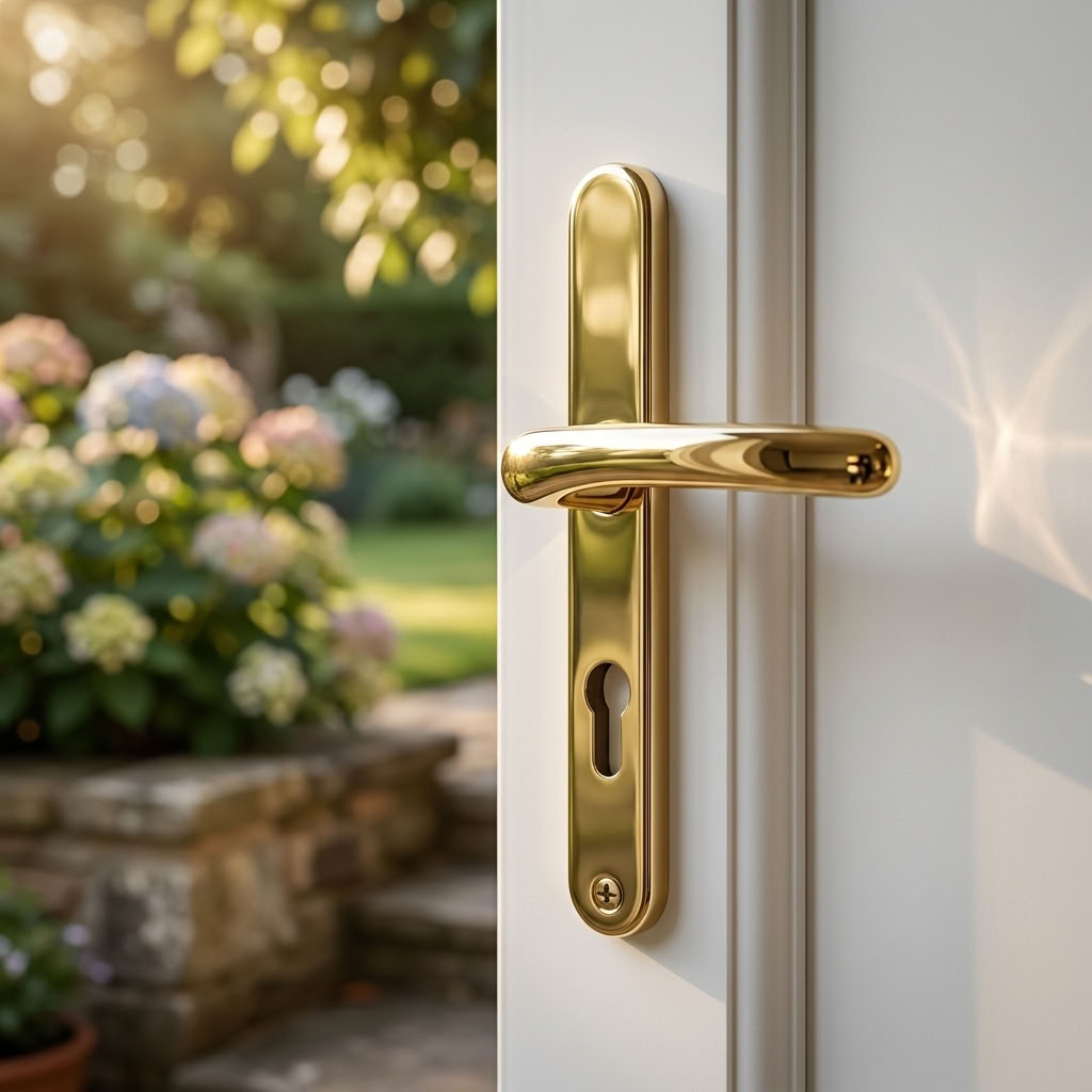 Lever UPVC Multipoint Door Handles - 70mm PZ - Sprung - 240mm Screw Centres