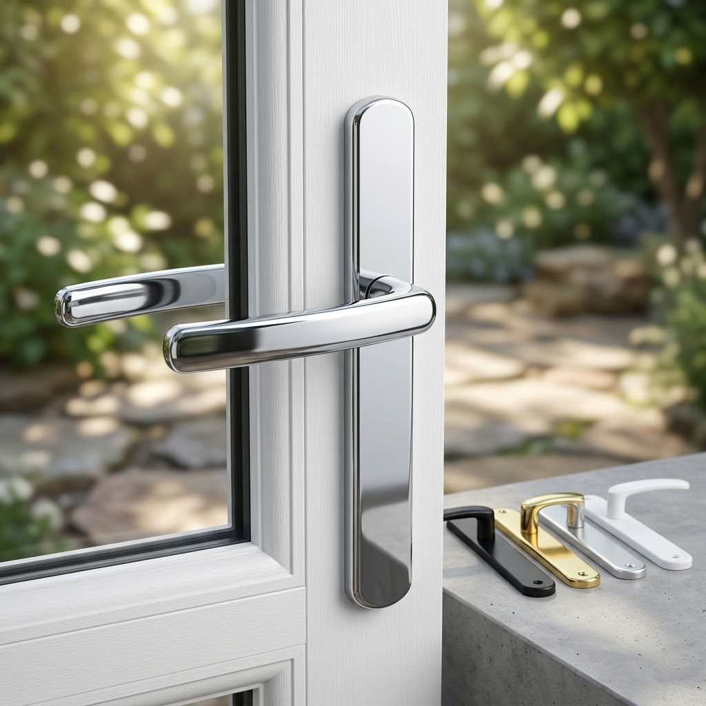 Lever UPVC Multipoint Door Handles - 70mm PZ - Sprung - 240mm Screw Centres