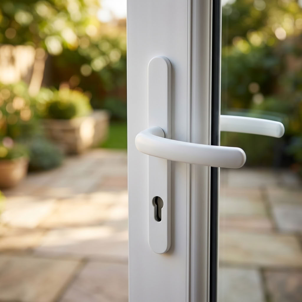Lever UPVC Multipoint Door Handles - 70mm PZ - Sprung - 240mm Screw Centres