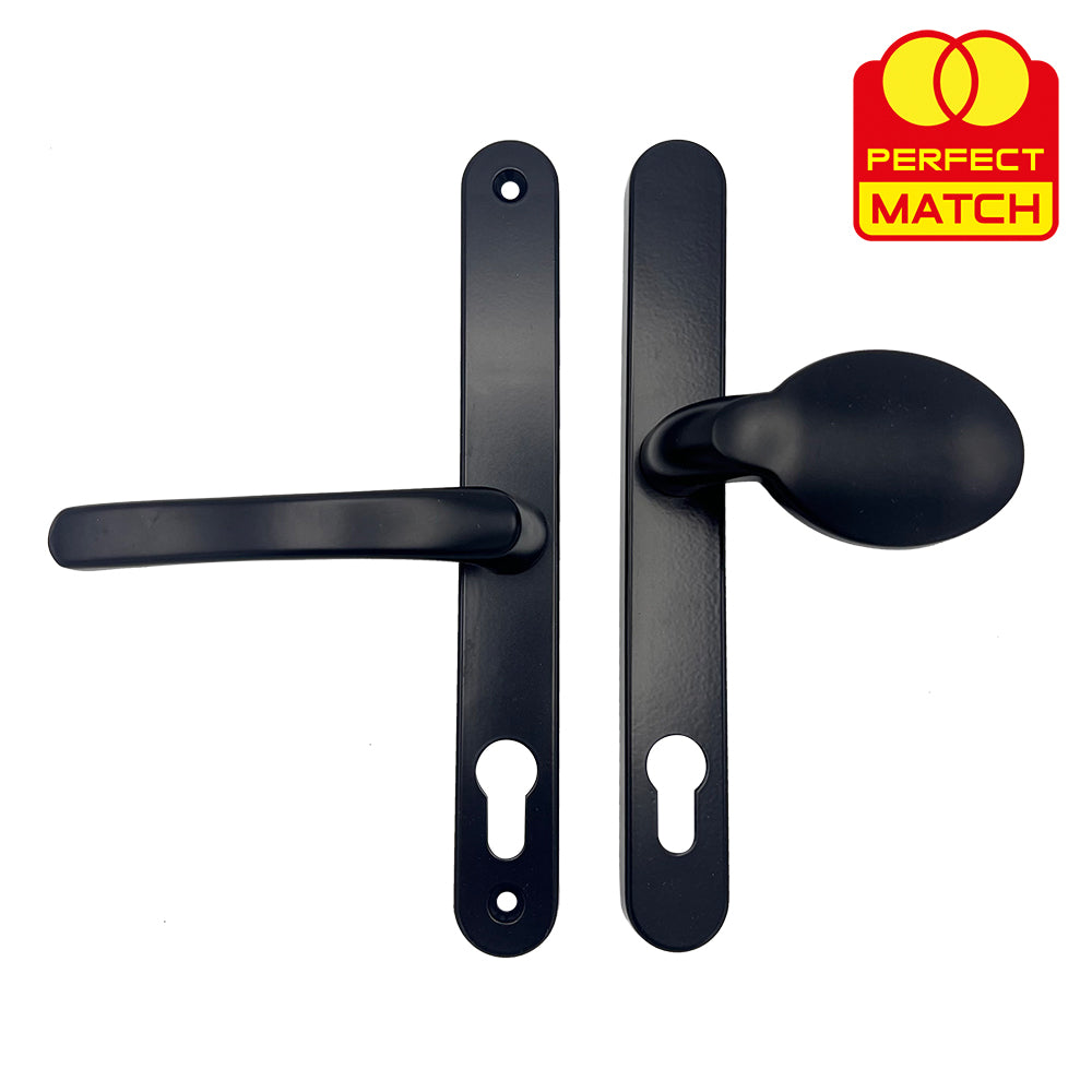 Moveable Pad Offset UPVC Multipoint Door Handles - 70/92mm PZ - Sprung - 215mm Screw Centres
