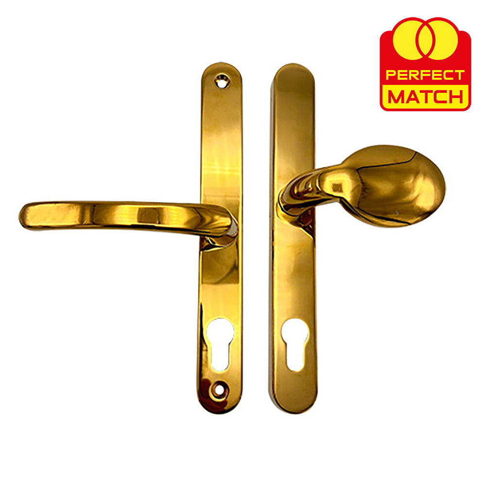 Moveable Pad Offset UPVC Multipoint Door Handles - 70/92mm PZ - Sprung - 215mm Screw Centres