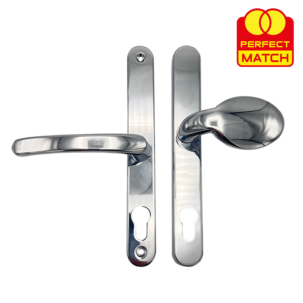 Moveable Pad Offset UPVC Multipoint Door Handles - 70/92mm PZ - Sprung - 215mm Screw Centres