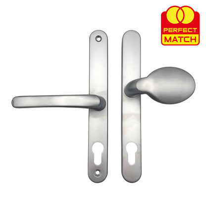 Moveable Pad Offset UPVC Multipoint Door Handles - 70/92mm PZ - Sprung - 215mm Screw Centres