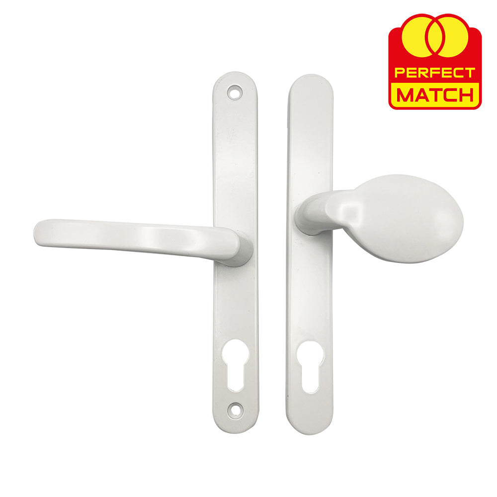 Moveable Pad Offset UPVC Multipoint Door Handles - 70/92mm PZ - Sprung - 215mm Screw Centres