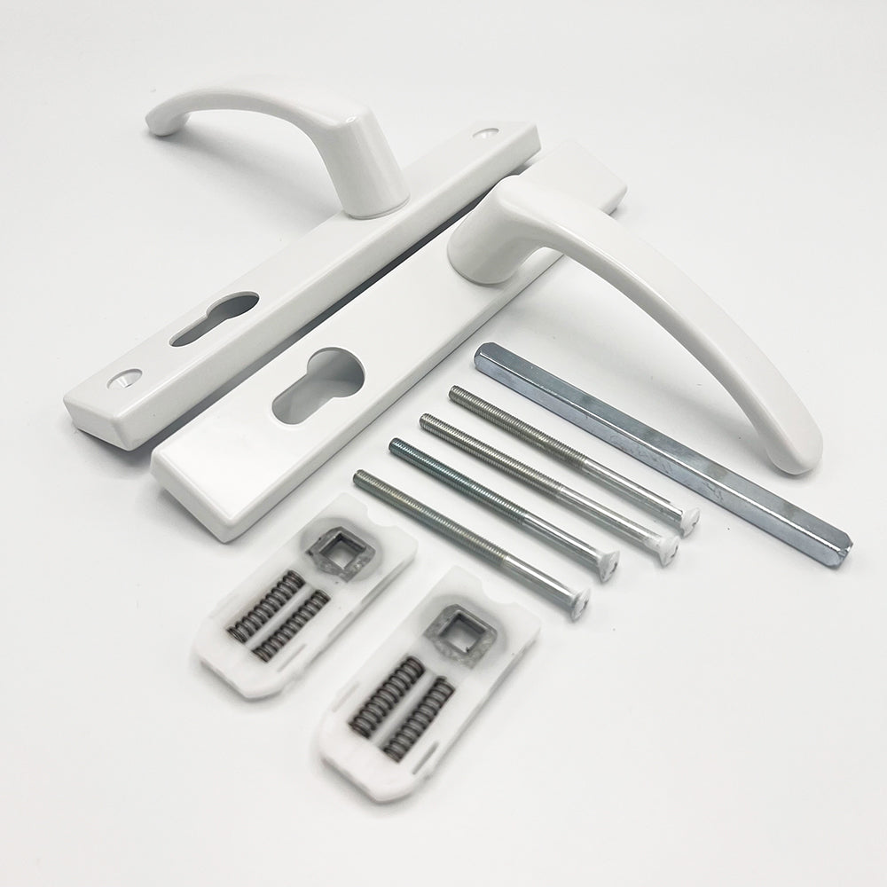 Lever UPVC Multipoint Door Handles - 72mm PZ - Sprung - 180mm Screw Centres