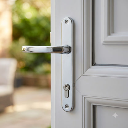 Moveable Pad Offset UPVC Multipoint Door Handles - 92/62mm PZ - Sprung - 215mm Screw Centres
