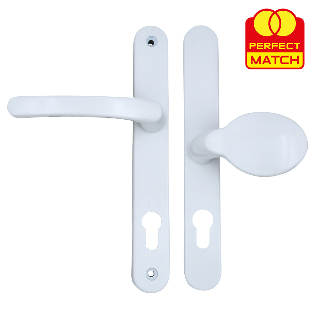 Moveable Pad Offset UPVC Multipoint Door Handles - 92/62mm PZ - Sprung - 215mm Screw Centres