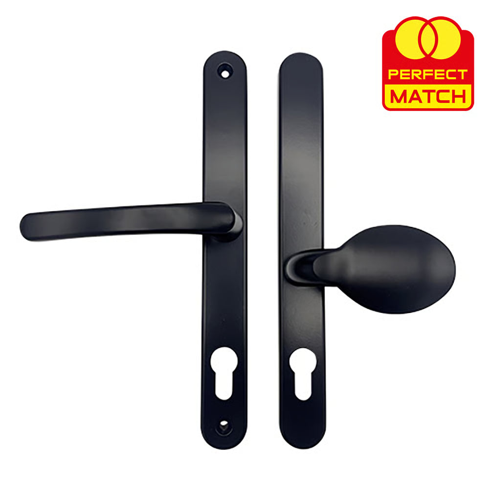 Moveable Pad Offset UPVC Multipoint Door Handles - 92/62mm PZ - Sprung - 240mm Screw Centres
