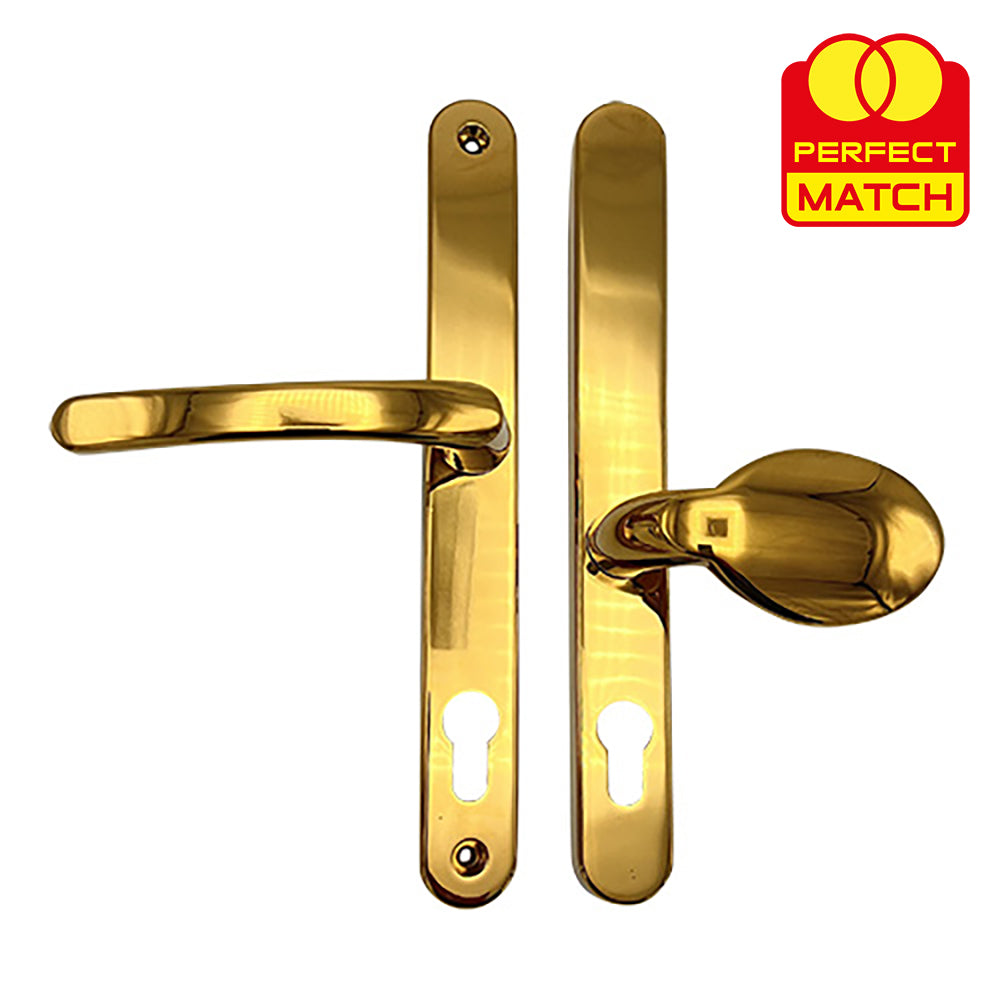 Moveable Pad Offset UPVC Multipoint Door Handles - 92/62mm PZ - Sprung - 240mm Screw Centres