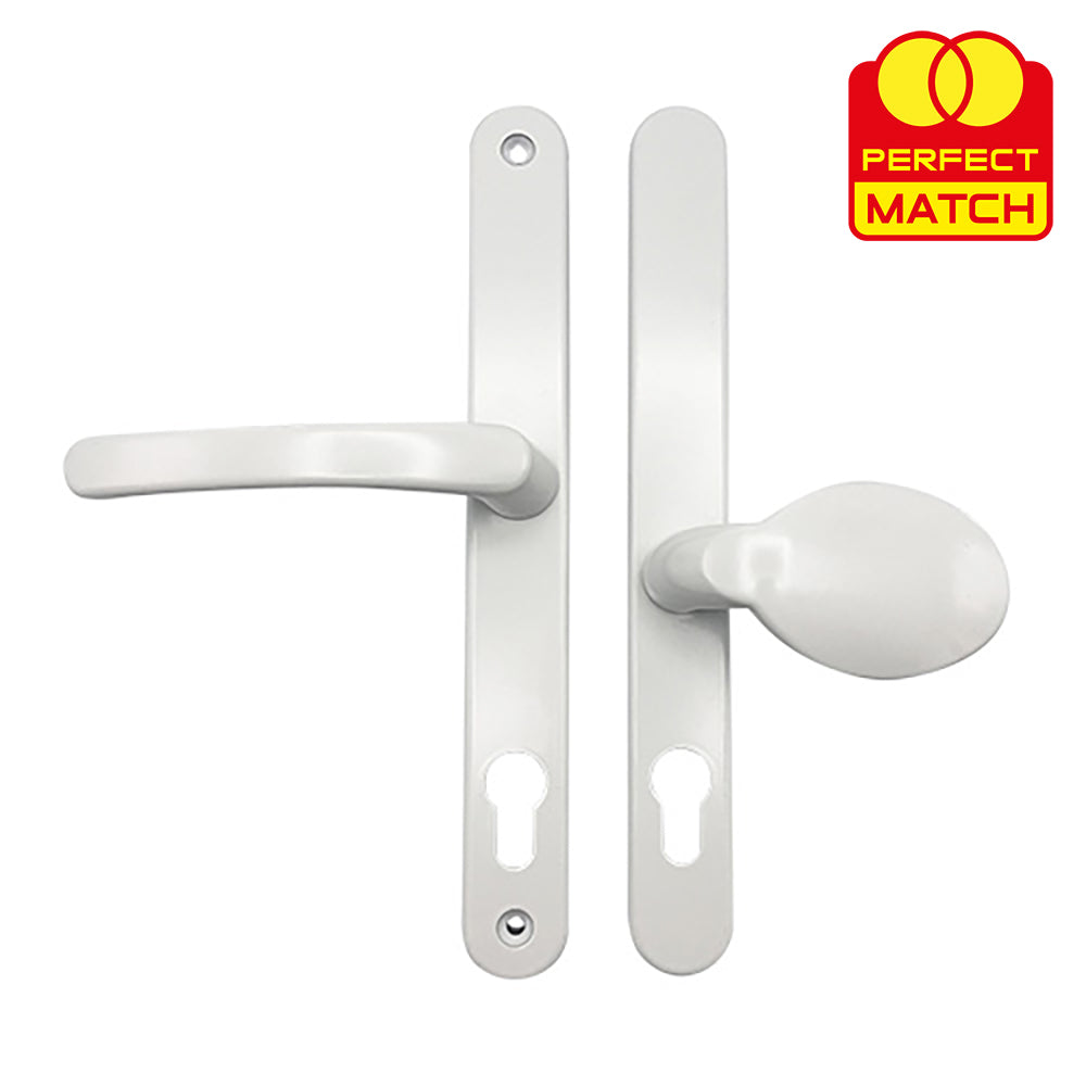 Moveable Pad Offset UPVC Multipoint Door Handles - 92/62mm PZ - Sprung - 240mm Screw Centres
