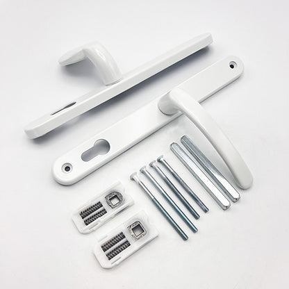 Moveable Pad Offset UPVC Multipoint Door Handles - 92/62mm PZ - Sprung - 240mm Screw Centres