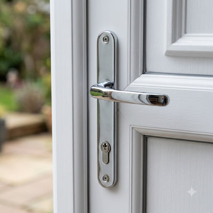 Moveable Pad UPVC Multipoint Door Handles - 92mm/62mm PZ Sprung 212mm Screw Centres
