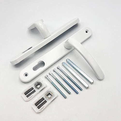 Moveable Pad UPVC Multipoint Door Handles - 92mm/62mm PZ Sprung 212mm Screw Centres