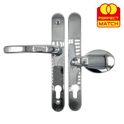Offset Lever Moveable Pad Multipoint Door Handles - 95/65mm PZ - Sprung - 200mm Screw Centres