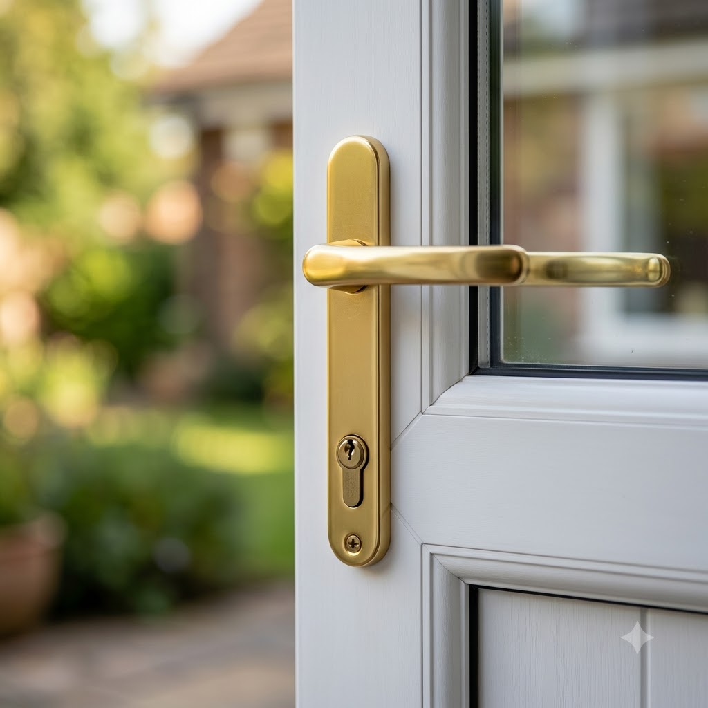 Blank External Lever Lever French Door Multipoint Handles – 92mm PZ Sprung 122mm Screw Centres