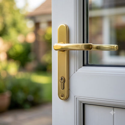 Blank External Lever Lever French Door Multipoint Handles – 92mm PZ Sprung 122mm Screw Centres