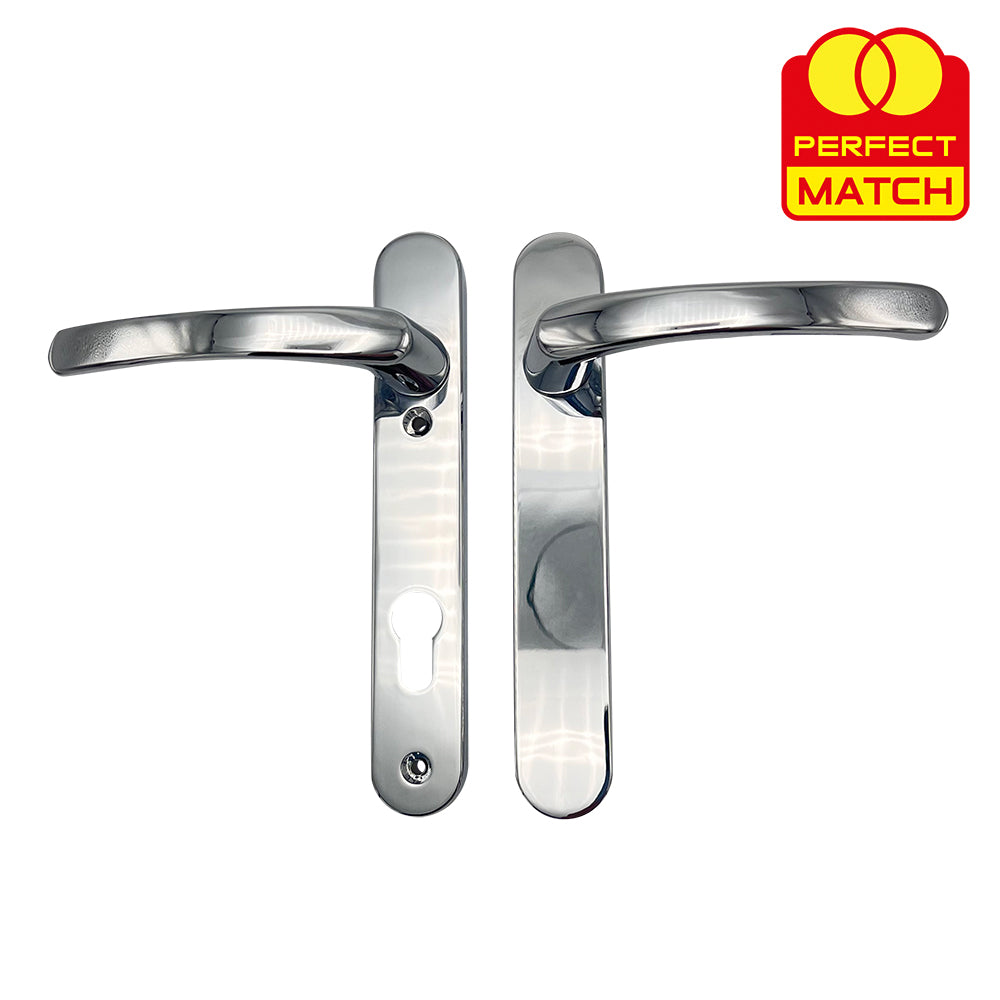 Blank External Lever Lever French Door Multipoint Handles – 92mm PZ Sprung 122mm Screw Centres