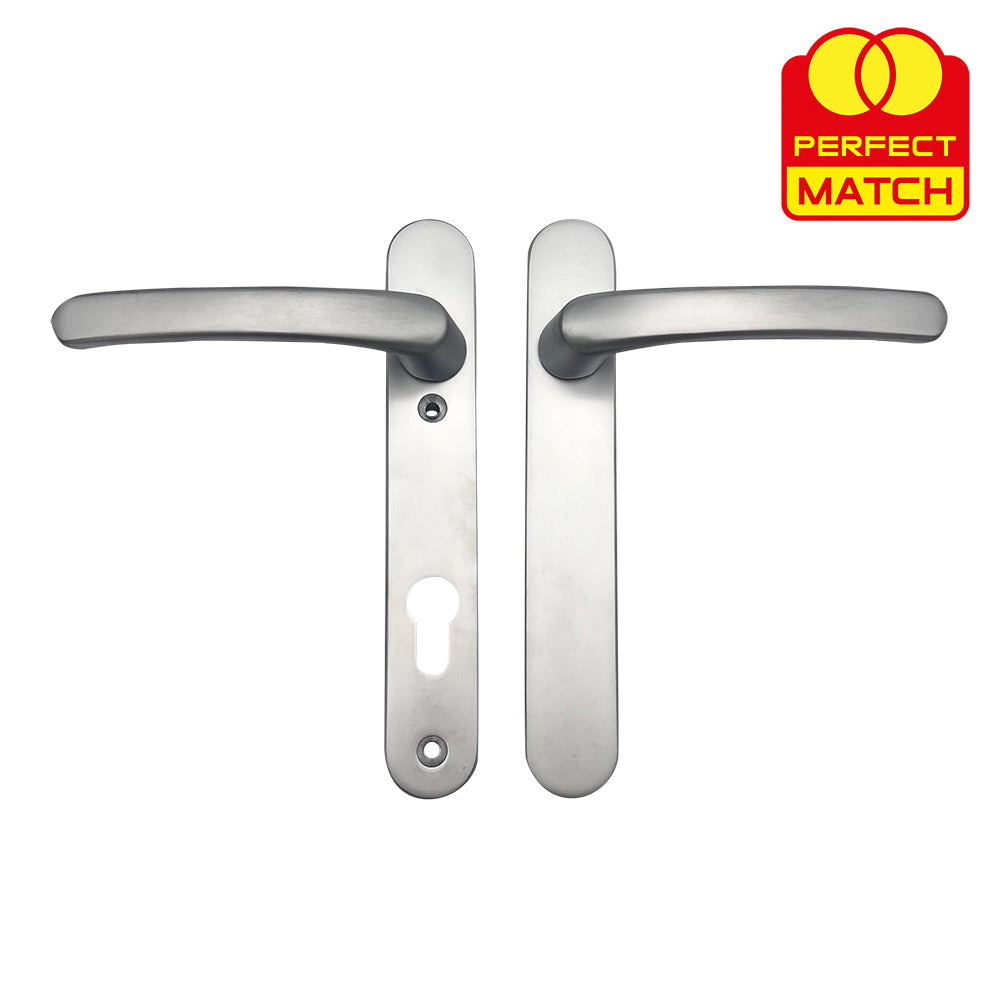 Blank External Lever Lever French Door Multipoint Handles – 92mm PZ Sprung 122mm Screw Centres