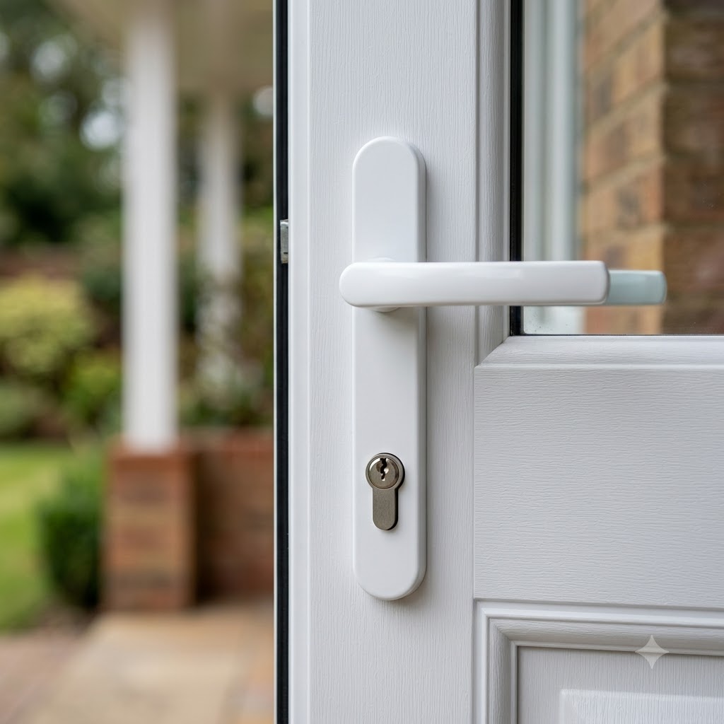 Blank External Lever Lever French Door Multipoint Handles – 92mm PZ Sprung 122mm Screw Centres