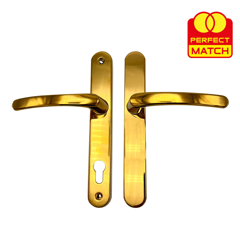 Blank External Lever Lever French Door Multipoint Handles – 92mm PZ Sprung 210mm Screw Centres