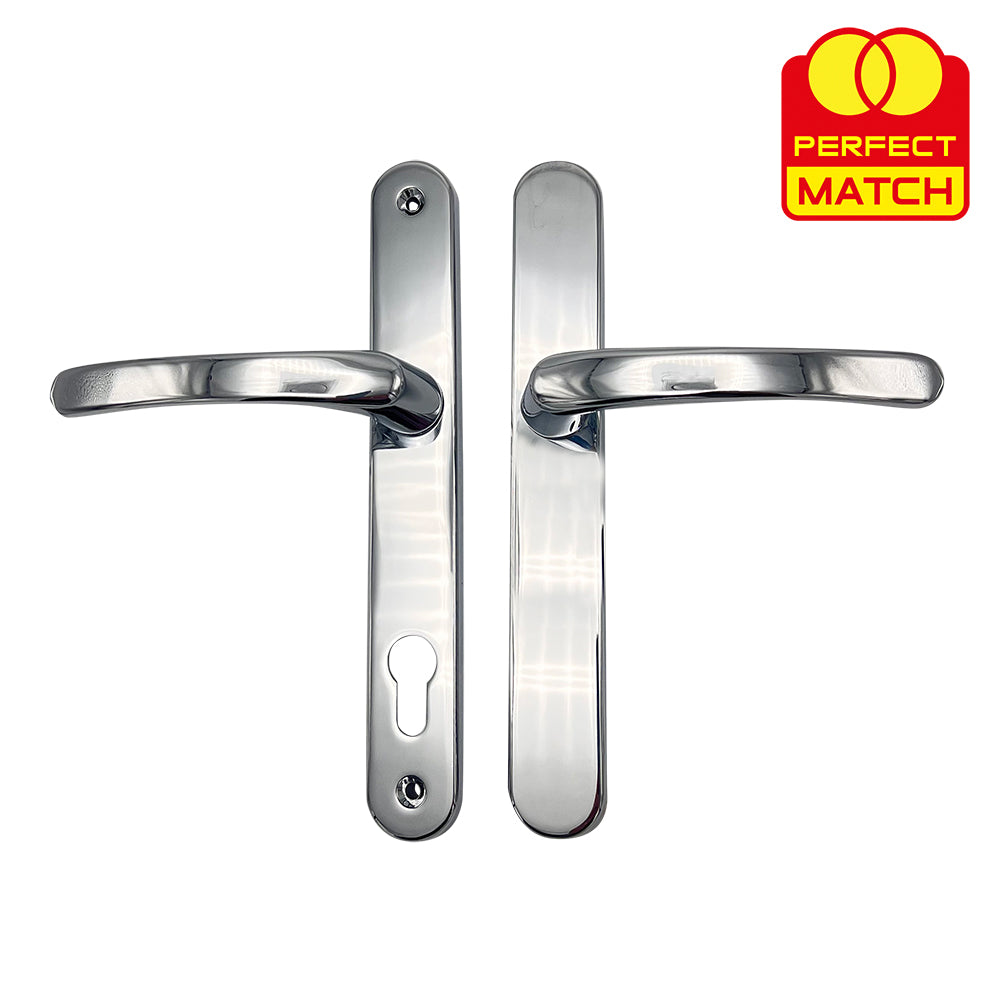 Blank External Lever Lever French Door Multipoint Handles – 92mm PZ Sprung 210mm Screw Centres