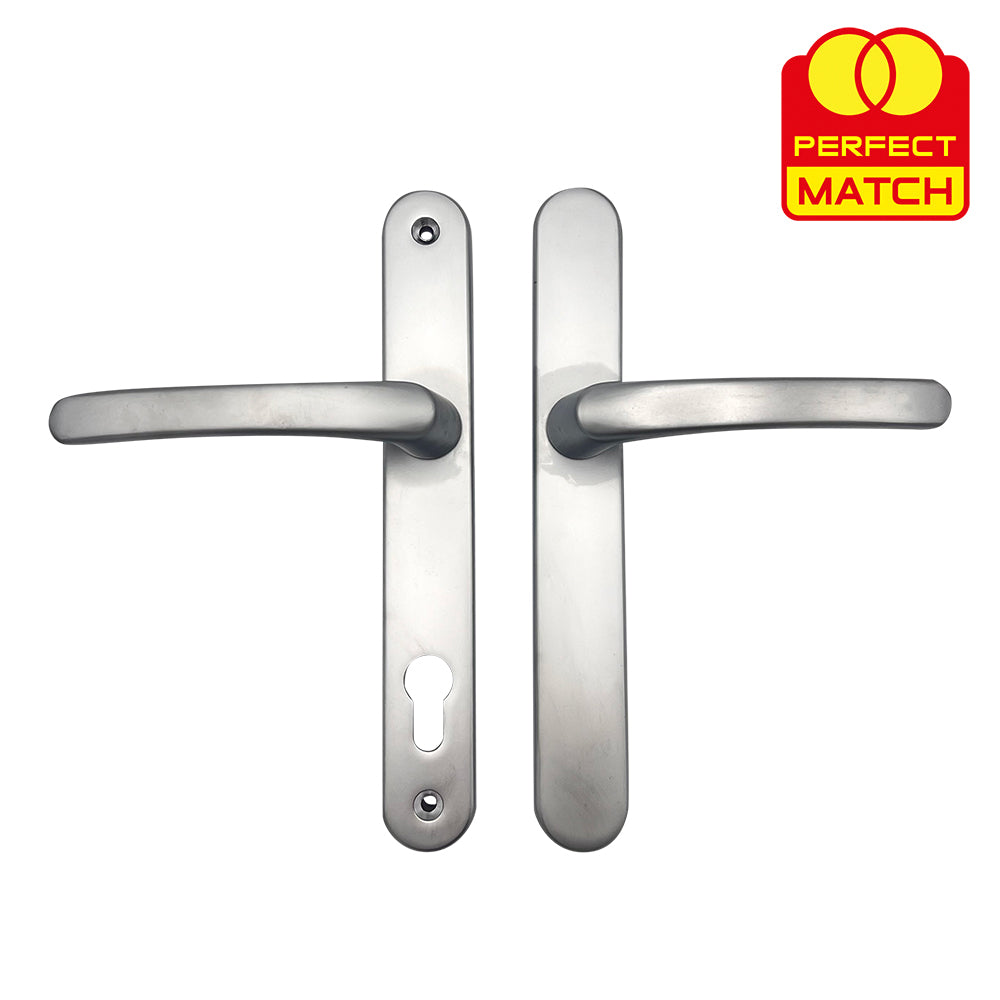 Blank External Lever Lever French Door Multipoint Handles – 92mm PZ Sprung 210mm Screw Centres