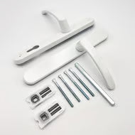 Blank External Lever Lever French Door Multipoint Handles – 92mm PZ Sprung 210mm Screw Centres