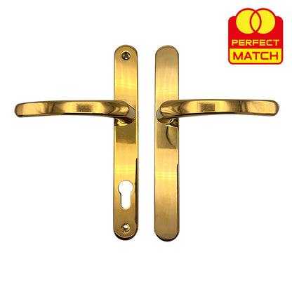 Blank External Lever Lever French Door Multipoint Handles – 92mm PZ Sprung 215mm Screw Centres
