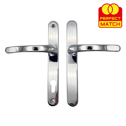Blank External Lever Lever French Door Multipoint Handles – 92mm PZ Sprung 215mm Screw Centres